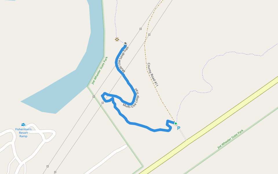 Multi-Use Loop Trail walking route map in Town Creek