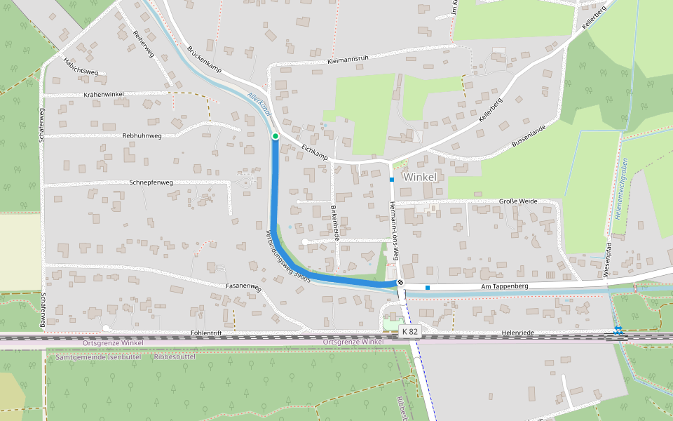 Verbindungsweg 39005 walking route map in Gifhorn