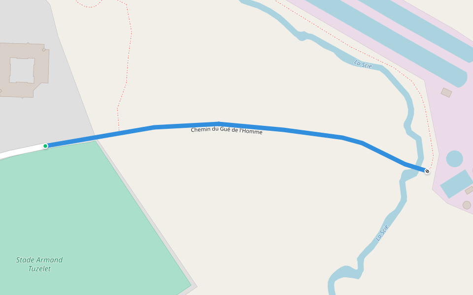 Chemin du Gué de l'Homme walking route map in Nueil-les-Aubiers