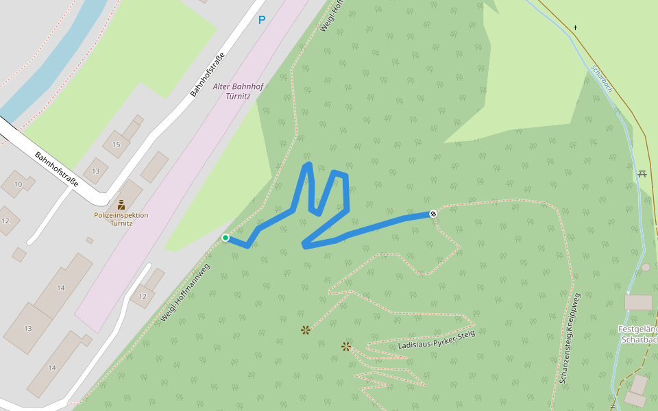 Ladislaus-Pyrker-Steig;Kneippweg walking route map in Türnitz