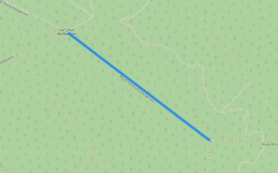 Route de l'Étang d'Angennes walking route map in Poigny-la-Forêt