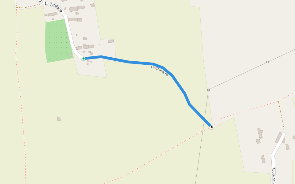 La Botellerie walking route map in Champsecret