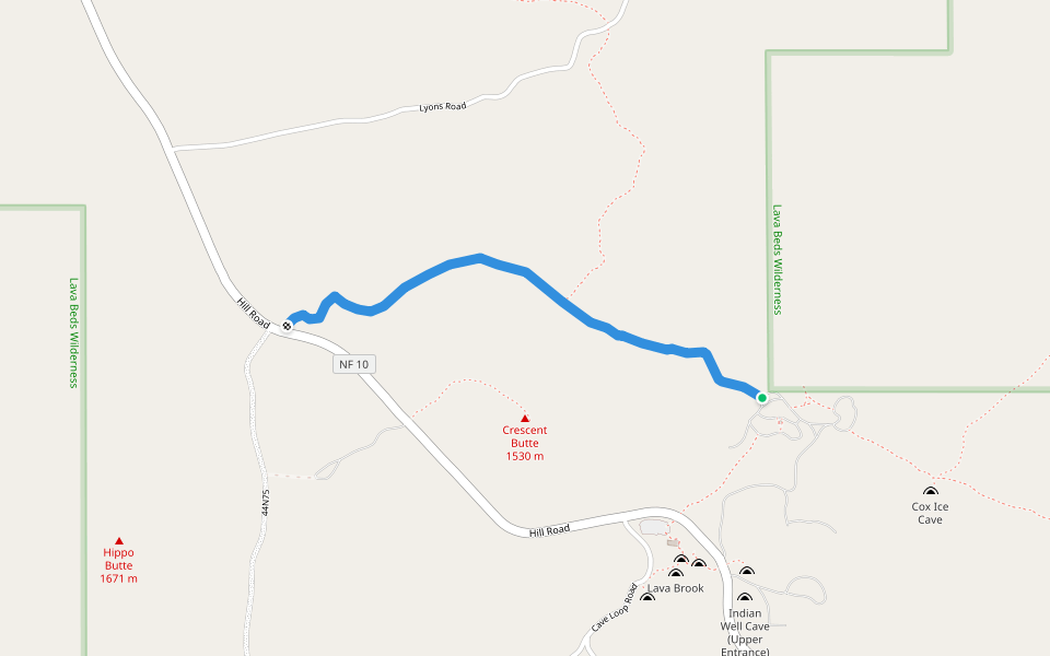 Bunchgrass Trail walking route map in Tulelake