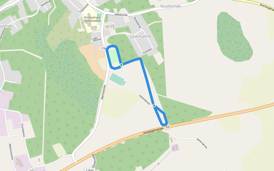 Pururata walking route map in Asuinmaa