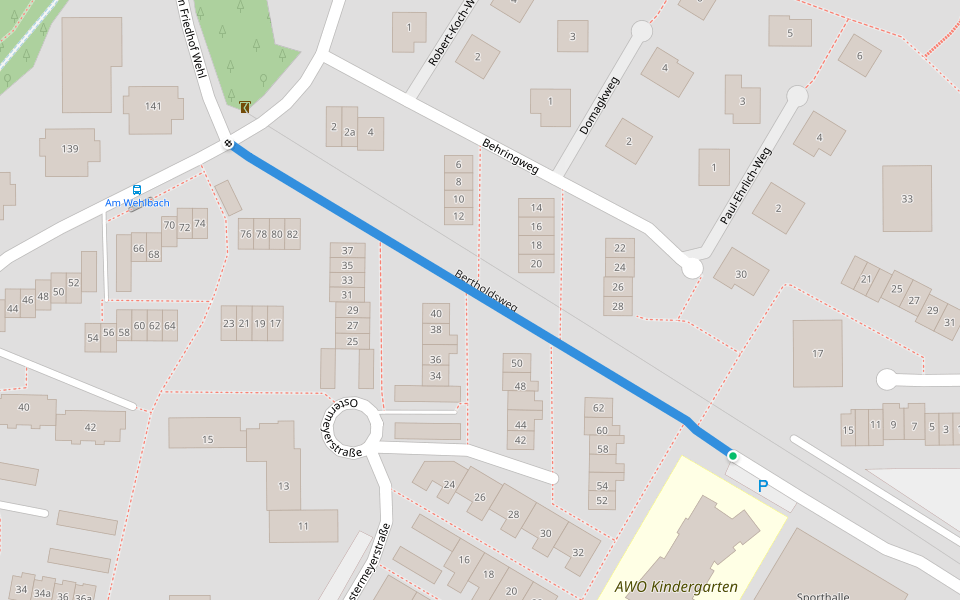 Bertholdsweg walking route map in Hameln