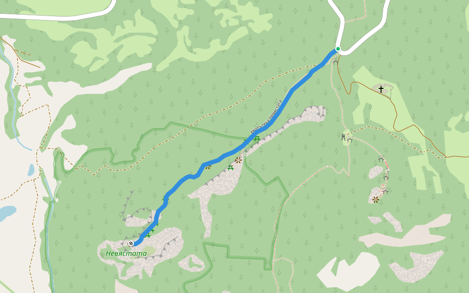 екопътека Невястата walking route map in Smolyan