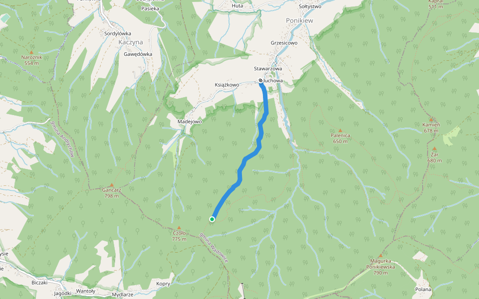 nartostrada walking route map in Ponikiew