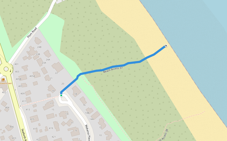 Beach Access 37 walking route map in Bowentown
