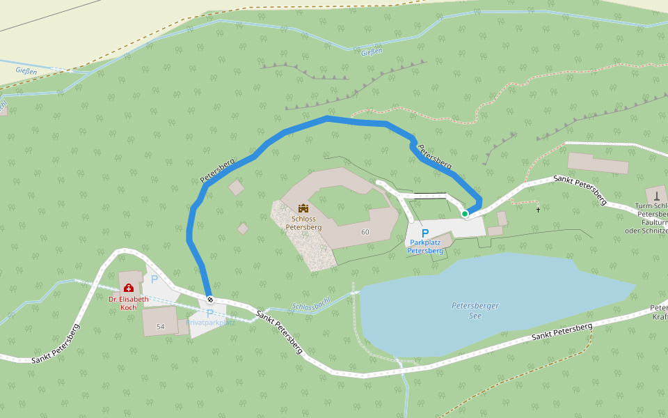 Petersberg walking route map in Silz