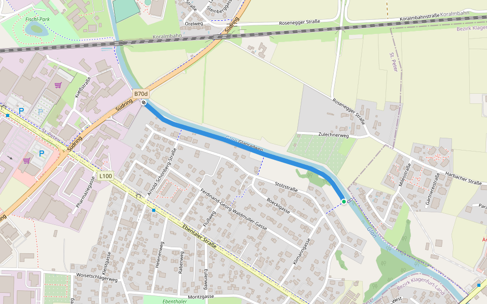 Glanradweg walking route map in Sankt Peter am Bichl