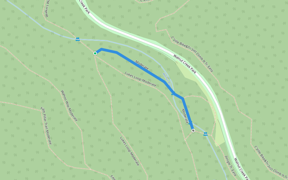 -Moderate walking route map in North Garden