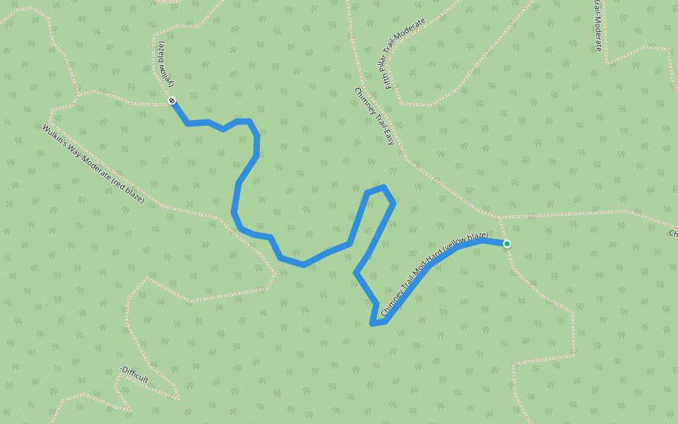 Chimney Trail-Mod-Hard (yellow blaze) walking route map in North Garden