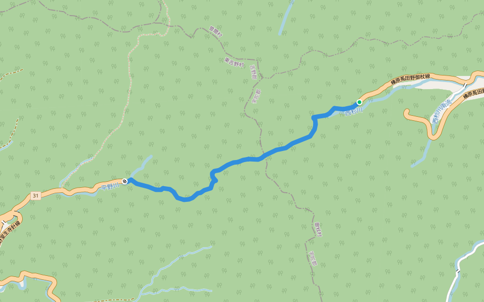 榛原菟田野御杖線 walking route map in Mitsue