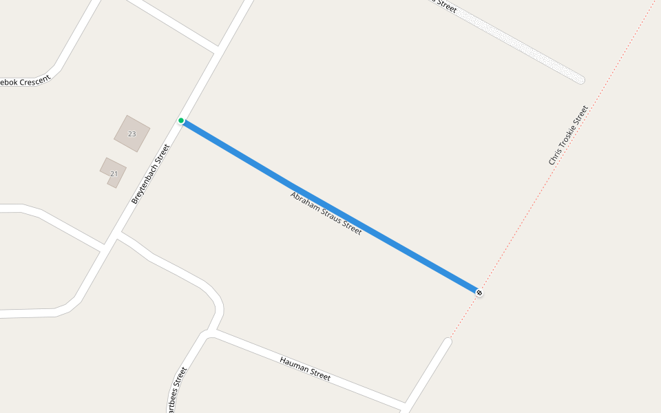 Abraham Straus Street walking route map in Maokeng