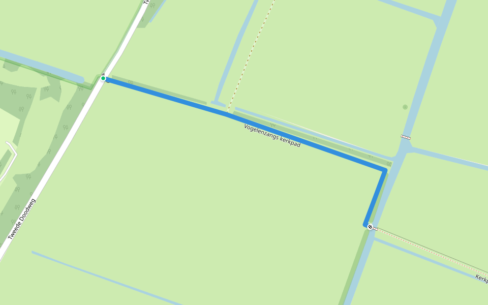 Vogelenzangs kerkpad walking route map in Vogelenzang