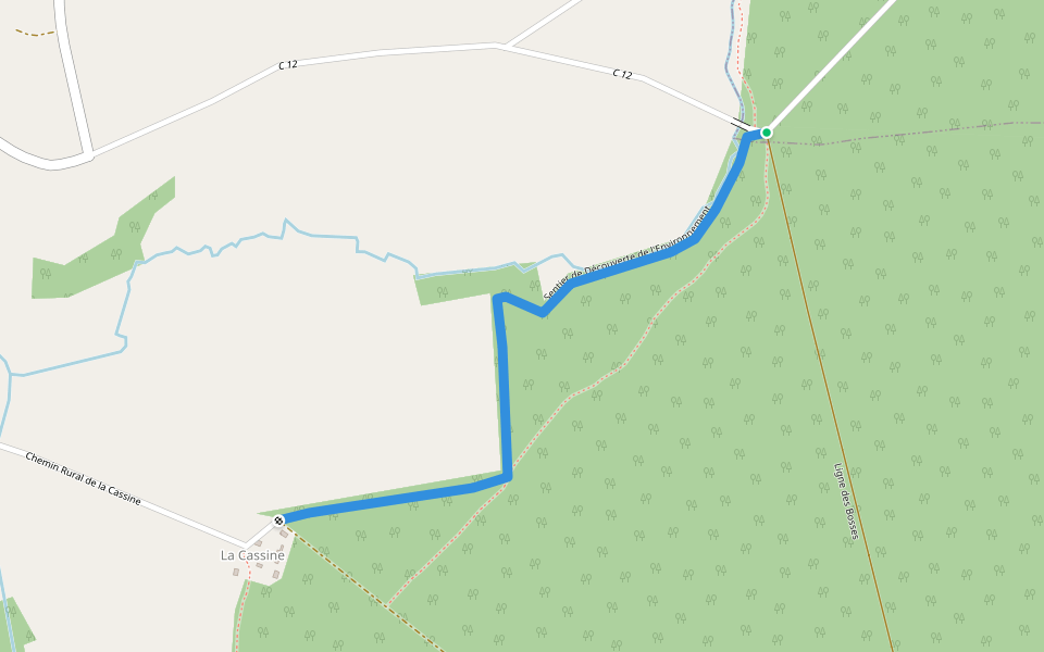 Sentier de Découverte de l'Environnement walking route map in Saint-Nicolas-des-Bois