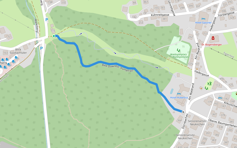 Bike Downhill "Pumptrail" walking route map in Rosental