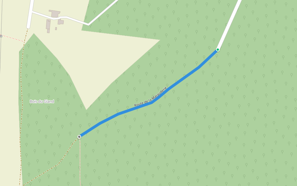 Route de la Matauderie walking route map in Ligugé