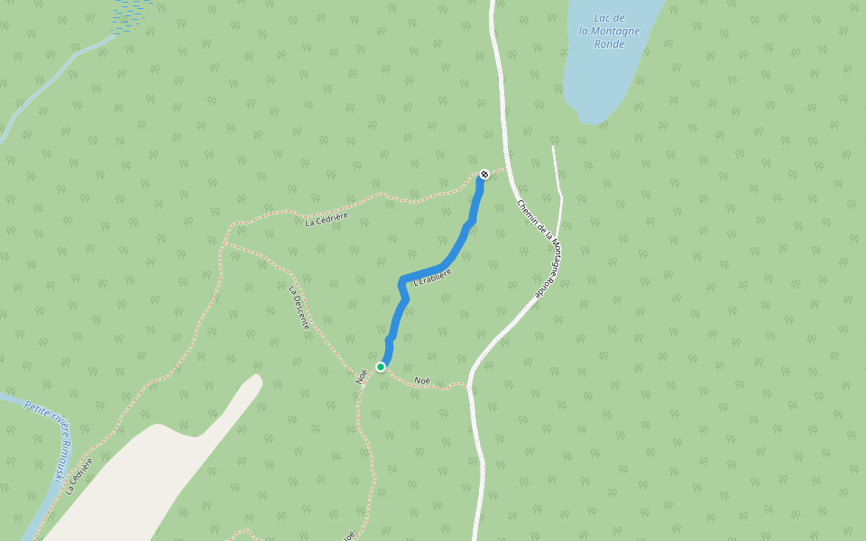 L'Érablière walking route map in Saint-Valérien