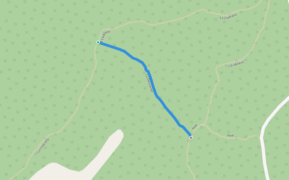 La Descente walking route map in Saint-Valérien