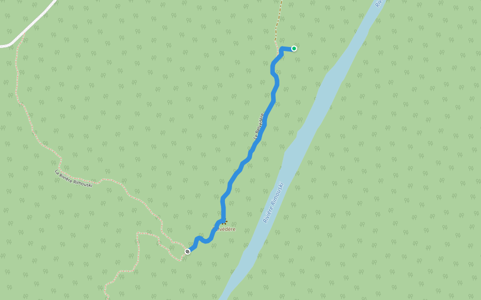 Le Belvédère walking route map in Saint-Valérien