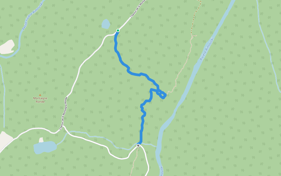 La Rivière Rimouski walking route map in Saint-Valérien