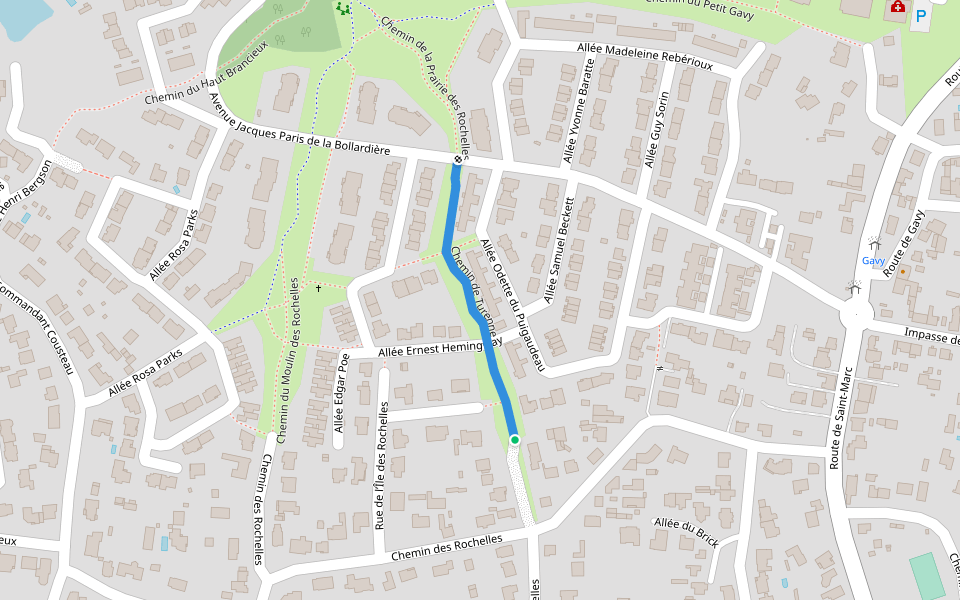 Chemin de Turenne walking route map in Saint-Nazaire