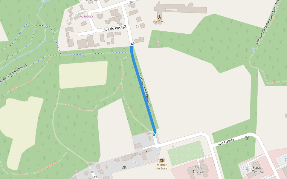 Allée du Front Populaire walking route map in Ploemeur