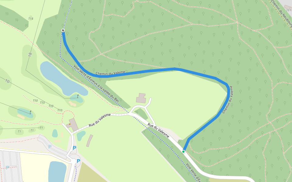 Chemin du Valeme walking route map in Évreux