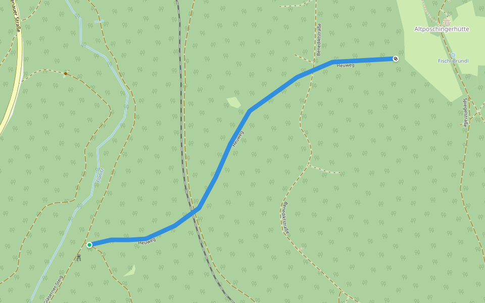 Heuweg walking route map in Frauenau