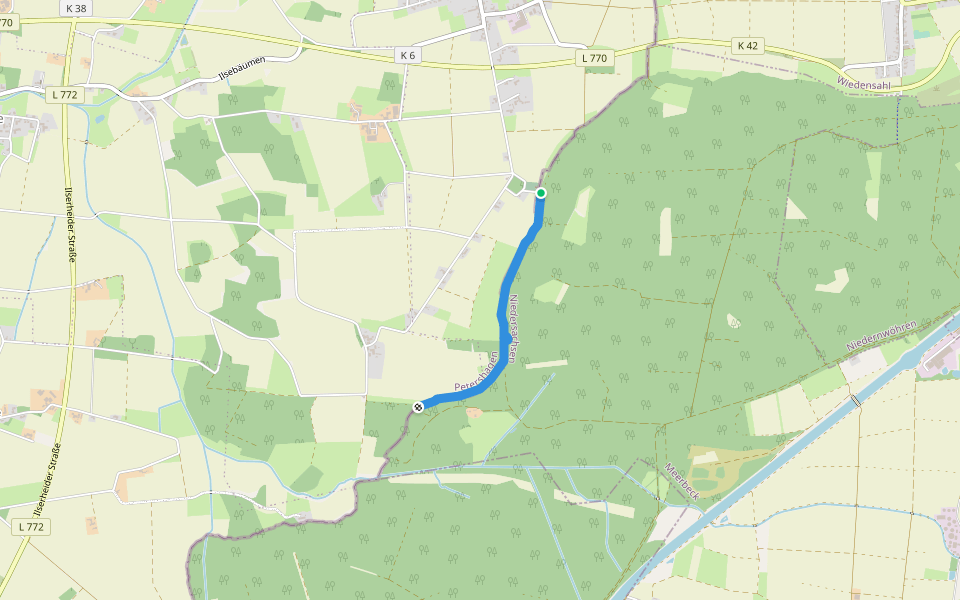 Schaumburger Landwehr walking route map in Petershagen