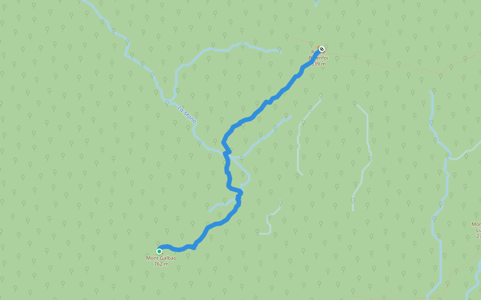 Layon de Galbao walking route map in Saul