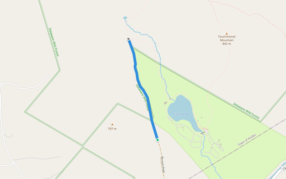 Barnhart Road walking route map in Andes