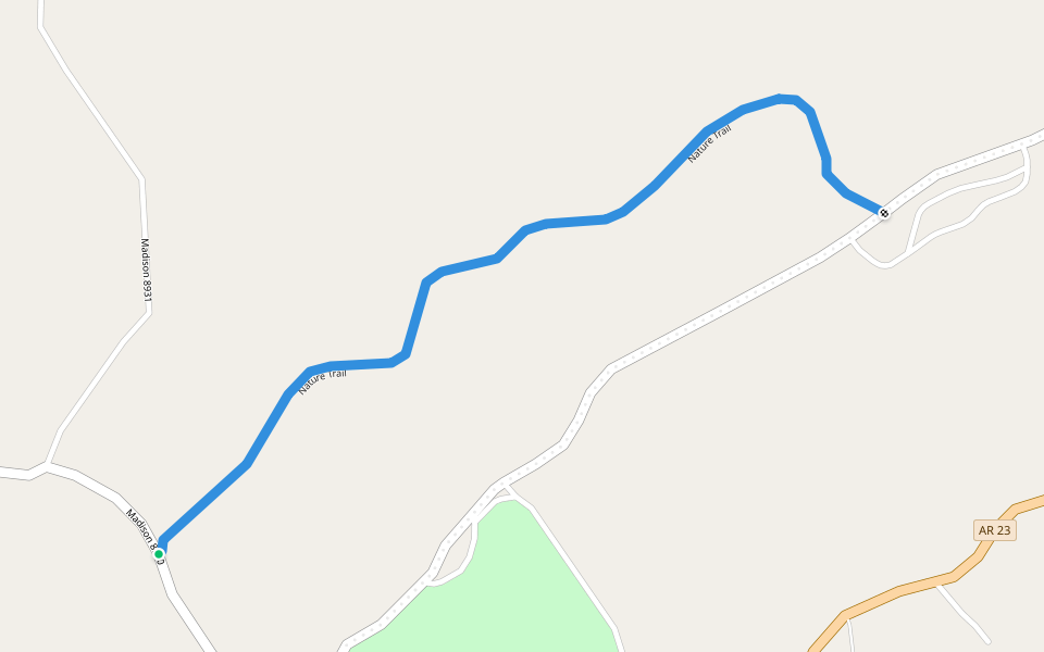 Nature Trail walking route map in Huntsville