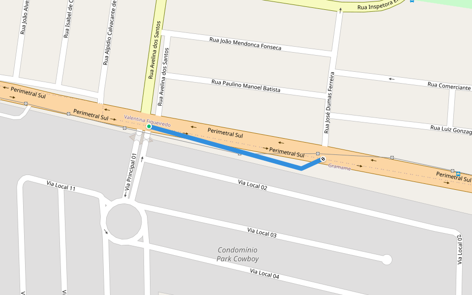 Rua Valdevino Gregório de Andrade walking route map in João Pessoa