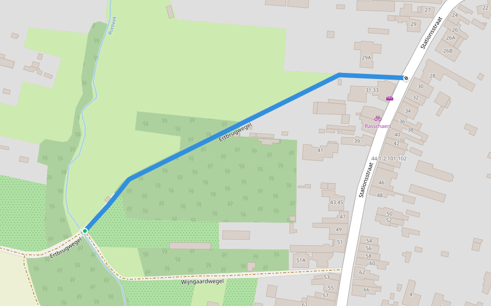 Ertbrugwegel walking route map in Wichelen