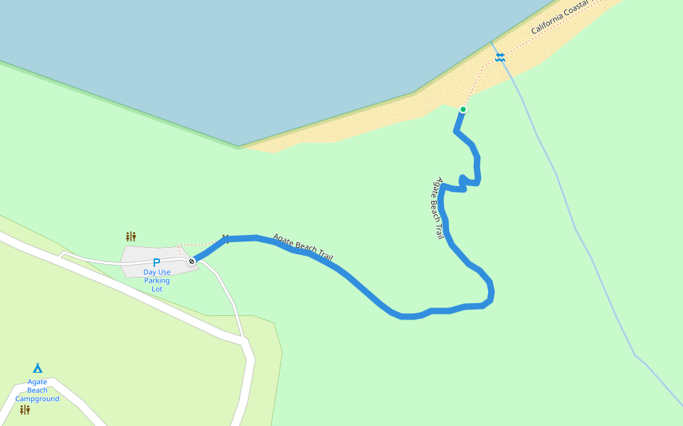 Agate Beach Trail walking route map in Trinidad
