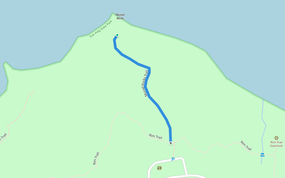 Mussel Rocks Trail walking route map in Trinidad