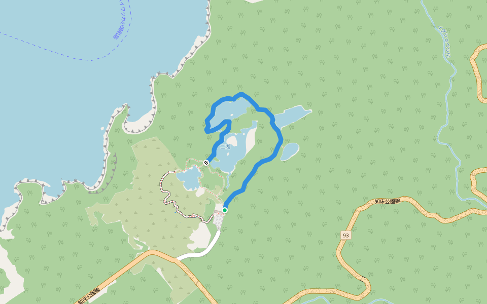 地上遊歩道（大ループ） walking route map in Shari