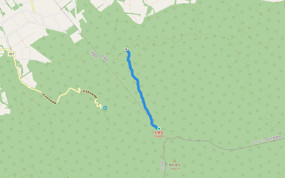 斜里岳登山道（三井コース） walking route map in Shari