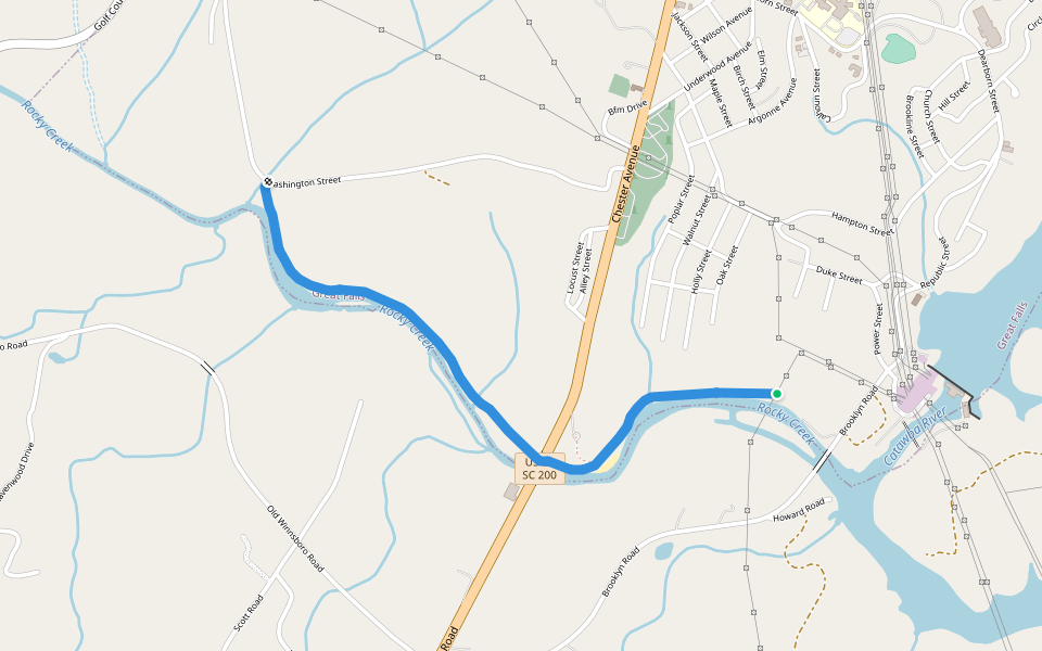 Rocky Creek Trail Hiking Great Falls, South Carolina Pacer