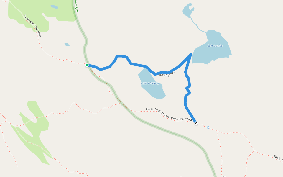 Margery Trail walking route map in Echo Lake
