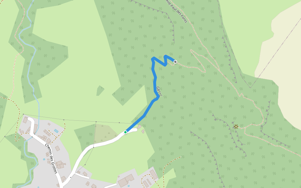GR71C walking route map in Saint-Jean-et-Saint-Paul