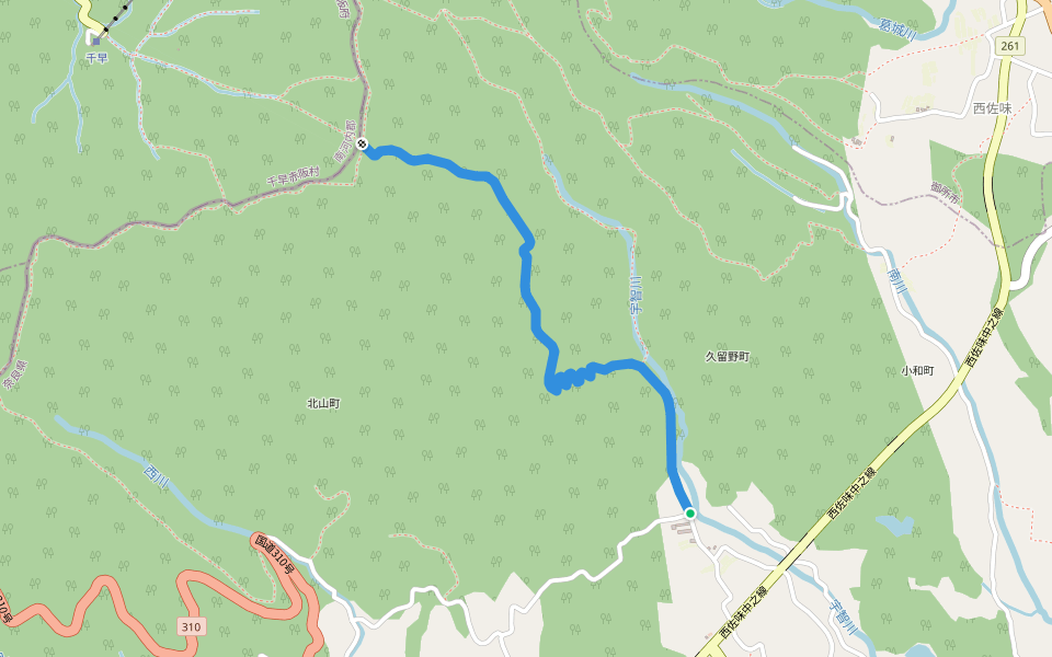 久留野道 walking route map in Gojo