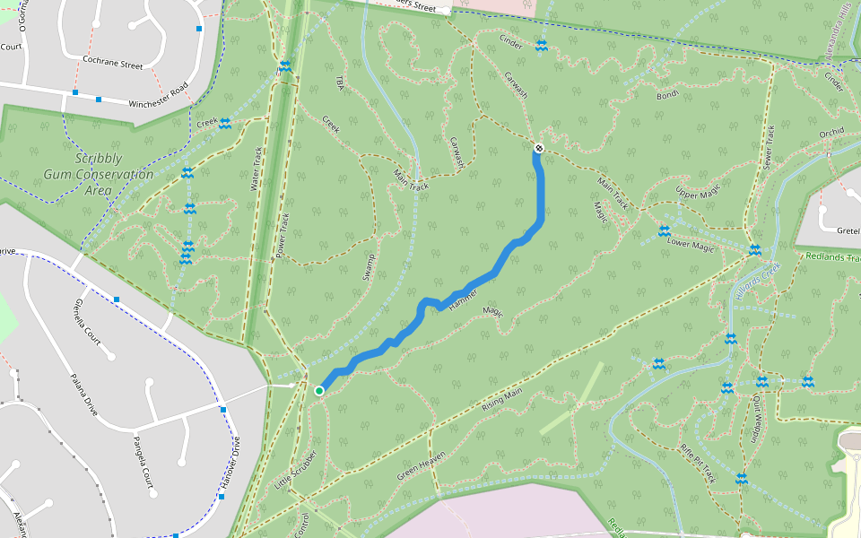 Hammer walking route map in Alexandra Hills