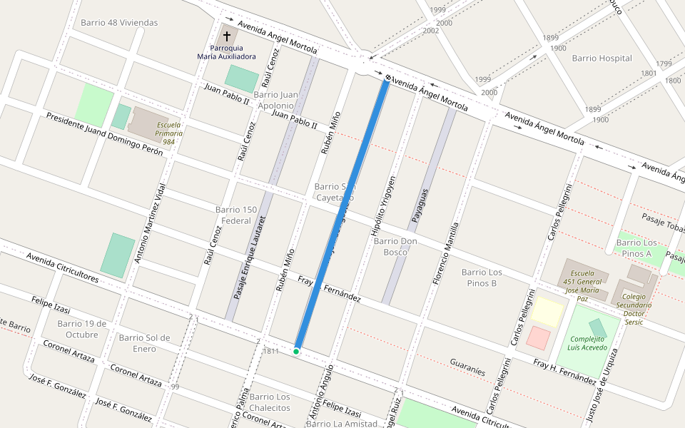 Pasaje 7 de Agosto walking route map in Bella Vista