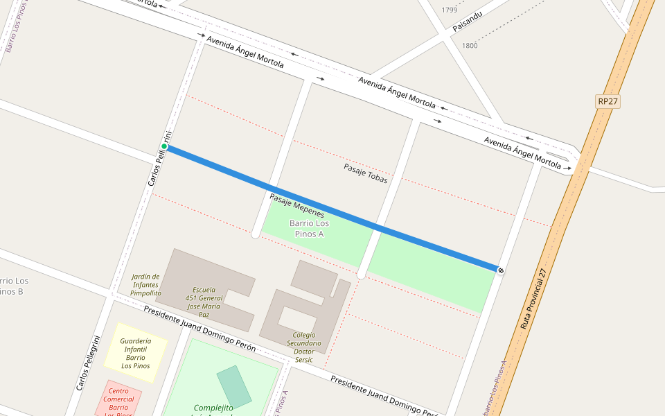 Pasaje Mepenes walking route map in Bella Vista