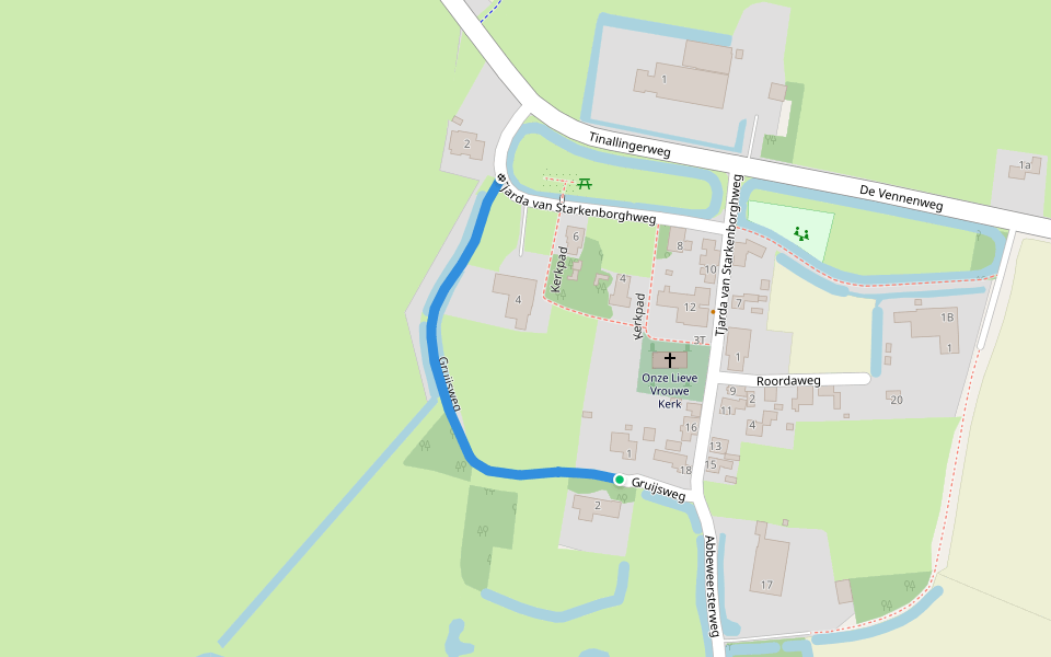 Gruijsweg walking route map in Tinallinge