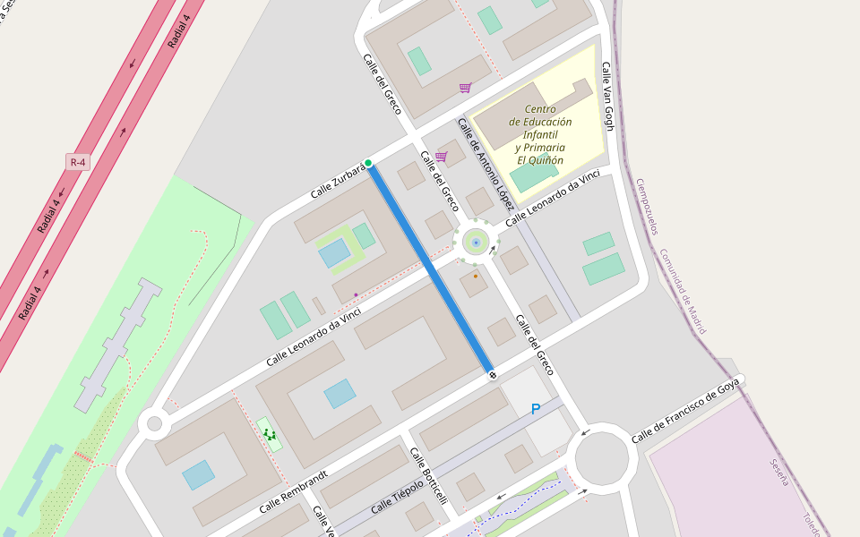 Calle Doménico Veneciano walking route map in Seseña