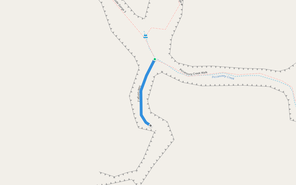 Side Gorge 2 walking route map in Purnululu